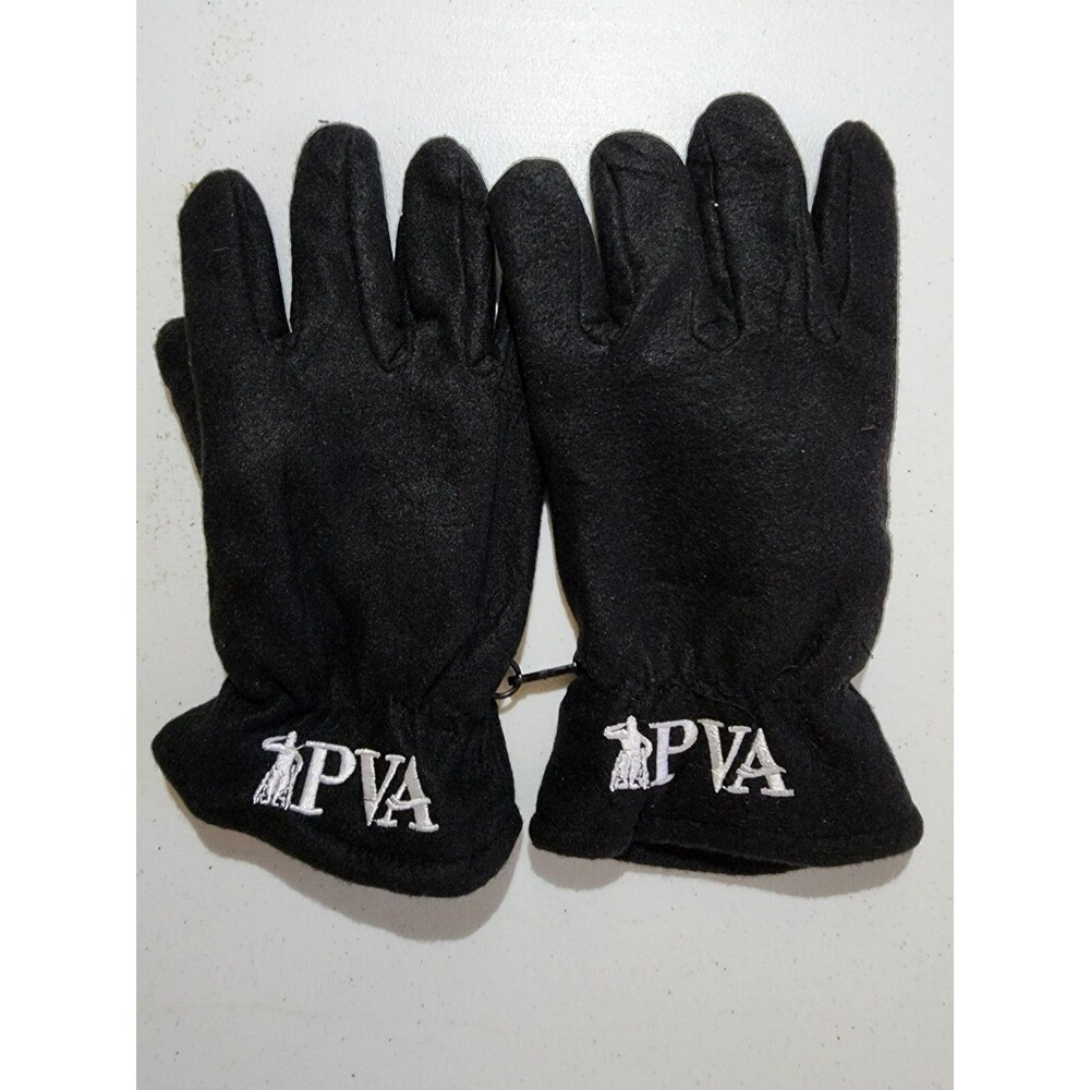 Black Soft 100% Polyester Gloves XL Outdoors Hiking Hunting Cold Weather PVA
